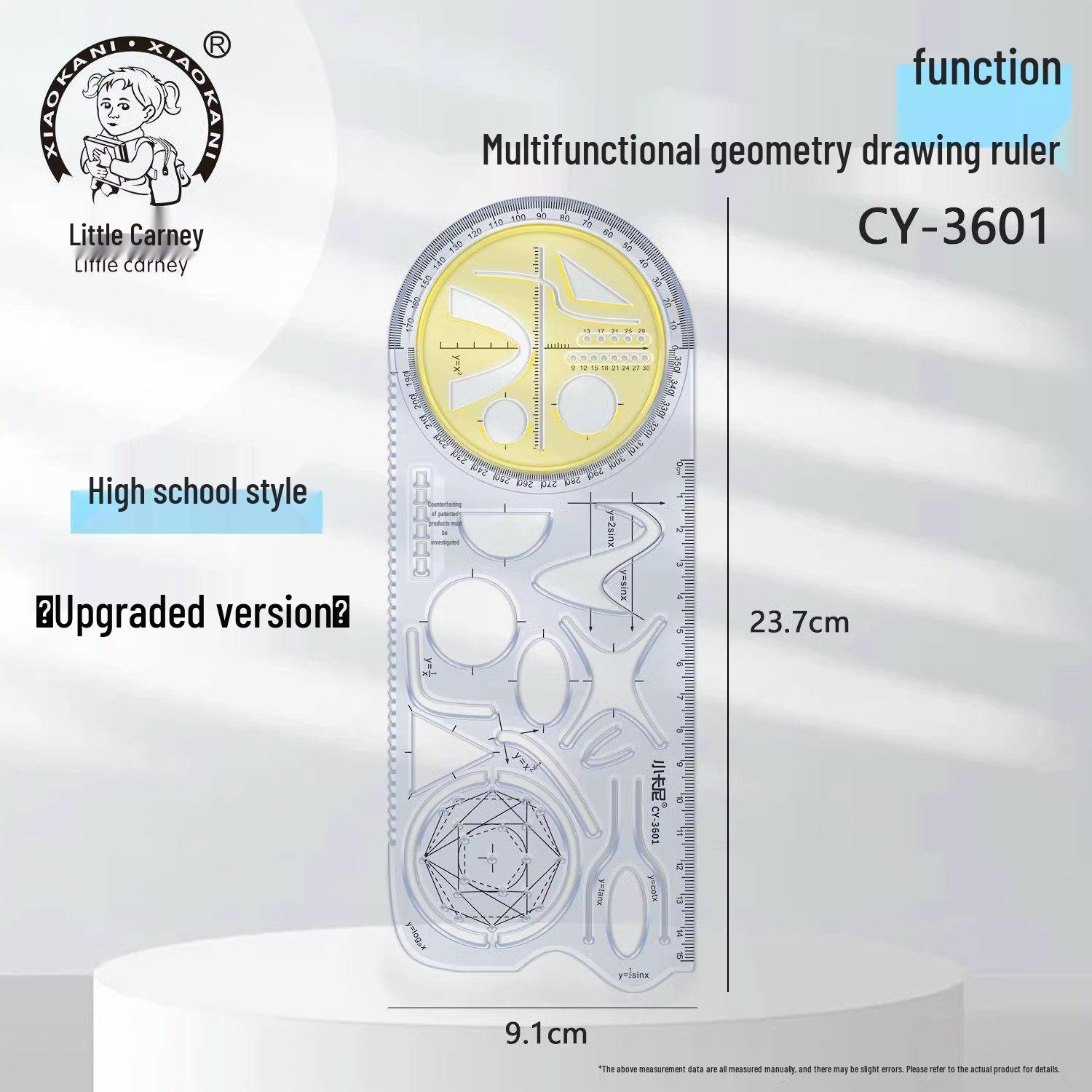 Multifunctional Geometric Ruler for Math Courses: Perfect for Primary, Middle, and High School Standard