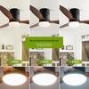 Walnut Ceiling Fan with Light and Remote Control, Variable Frequency, for Living, Dining, or Bedroom Spaces with ABS Blades.