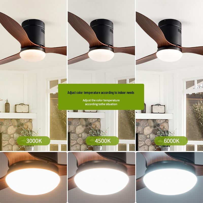 Walnut Ceiling Fan with Light and Remote Control, Variable Frequency, for Living, Dining, or Bedroom Spaces with ABS Blades.