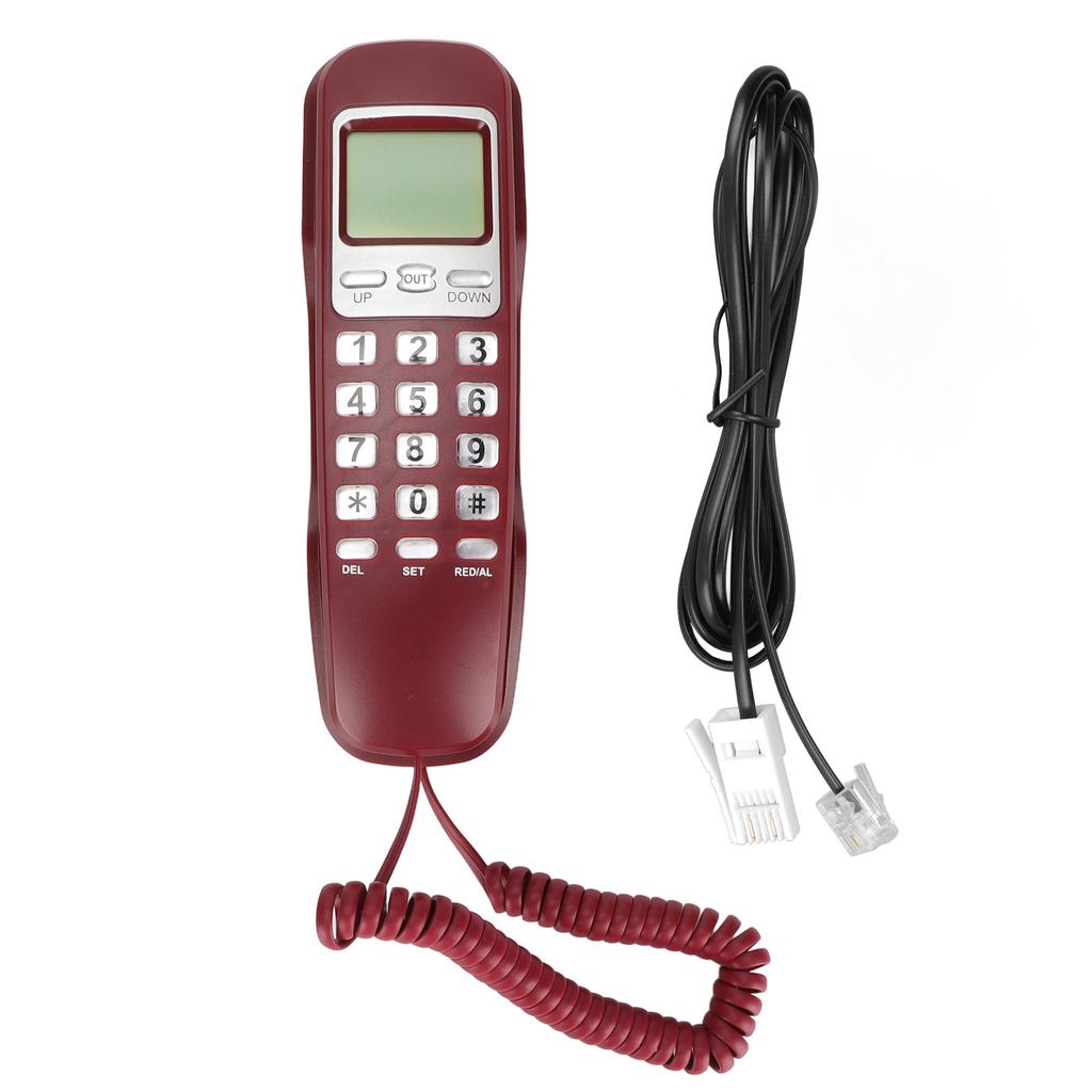 KXT333CID Corded Wall Phone Multifunction Retro Wall Mountable Telephone with LCD Display for Hotel Home Office