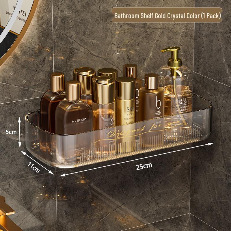 Wall-Mounted Bathroom Corner Shelf: Punch-Free Triangle Rack for Toilet Storage