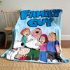 Cartoon Family Grouped Together with Large, Bold Text Above Them. for All Seasons Blanket Lunch Break Throw Gift