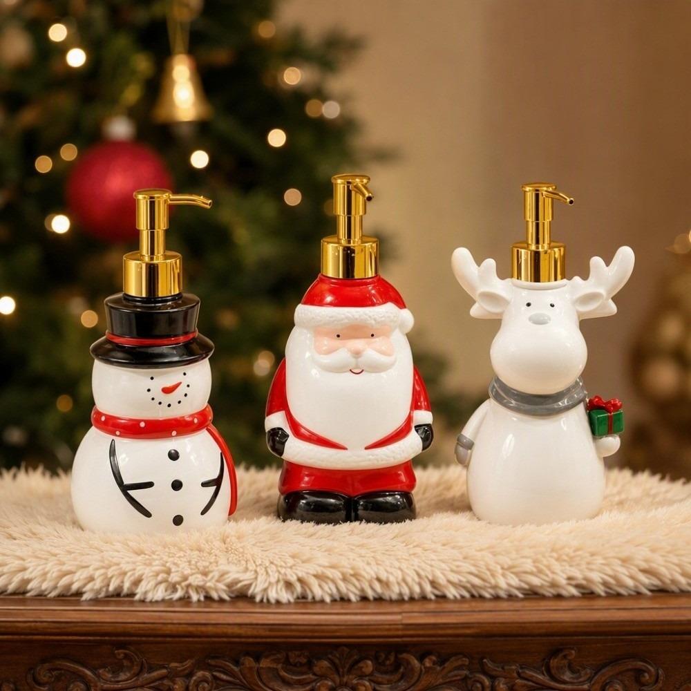 Refillable Christmas Soap Dispenser Santa Pump Bottle Cute Lotion Bottle  Festival