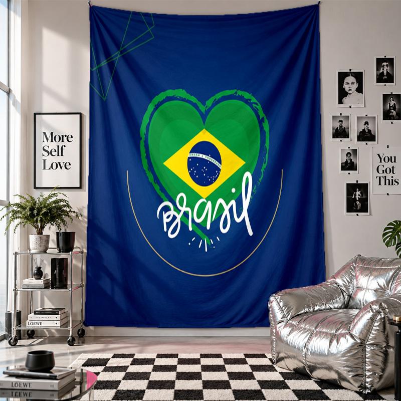 Brazil Football Wall Tapestry Home Decor Wall Hanging Cloth for Bedroom Living Room Background
