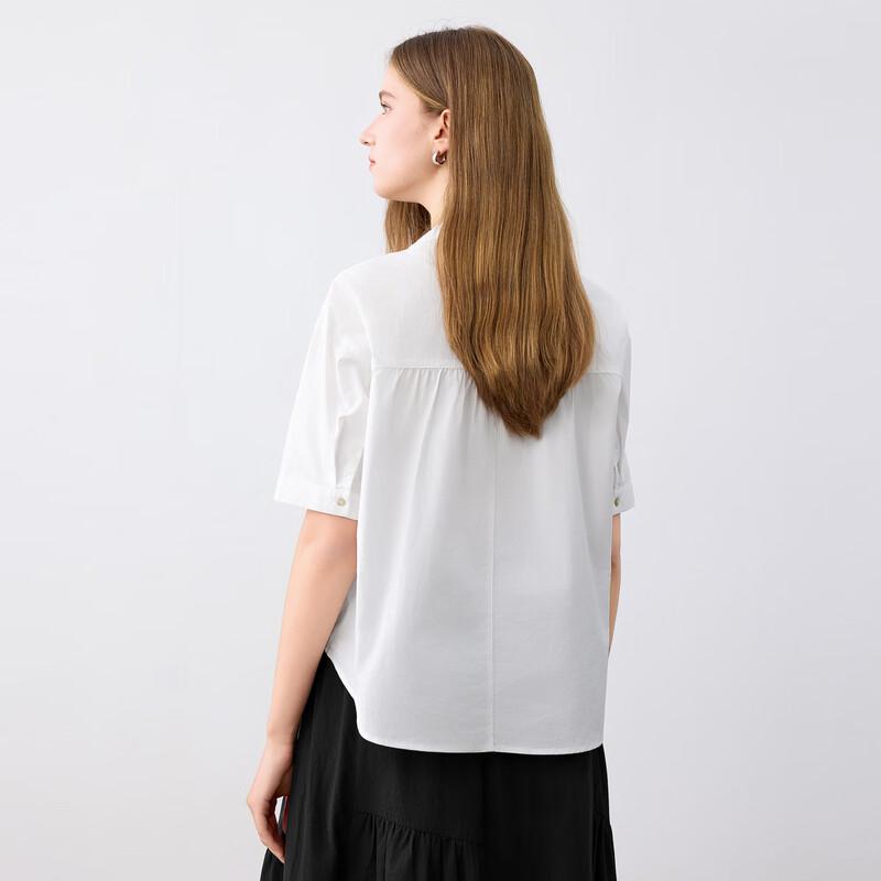 Elva' Island Women's Premium Short Sleeve White Shirt