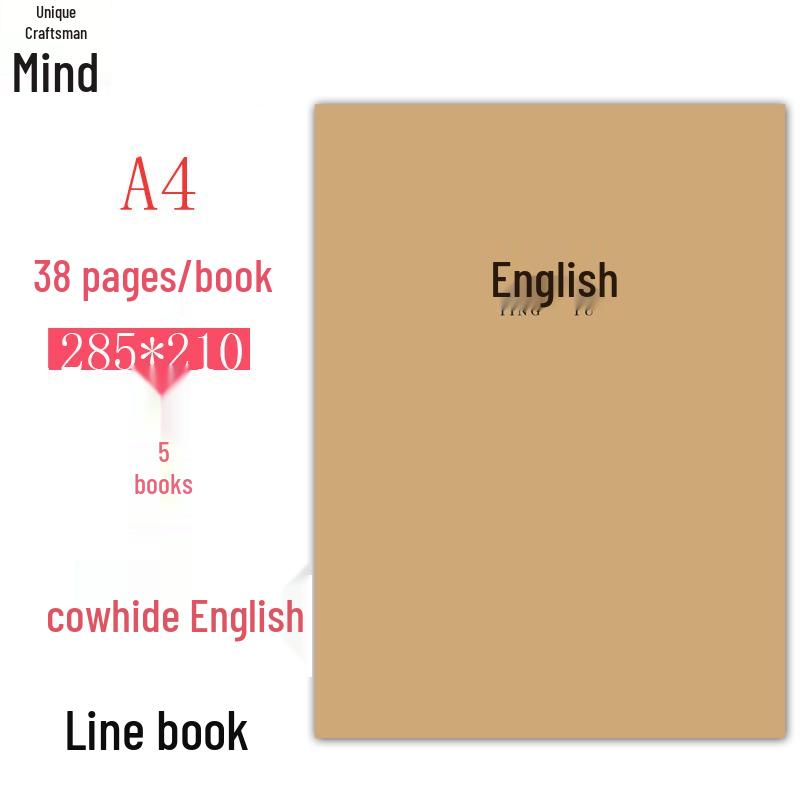 Slim Kraft Paper Notebooks - A4/A5 Lined & Blank, B5 Grid, for Students