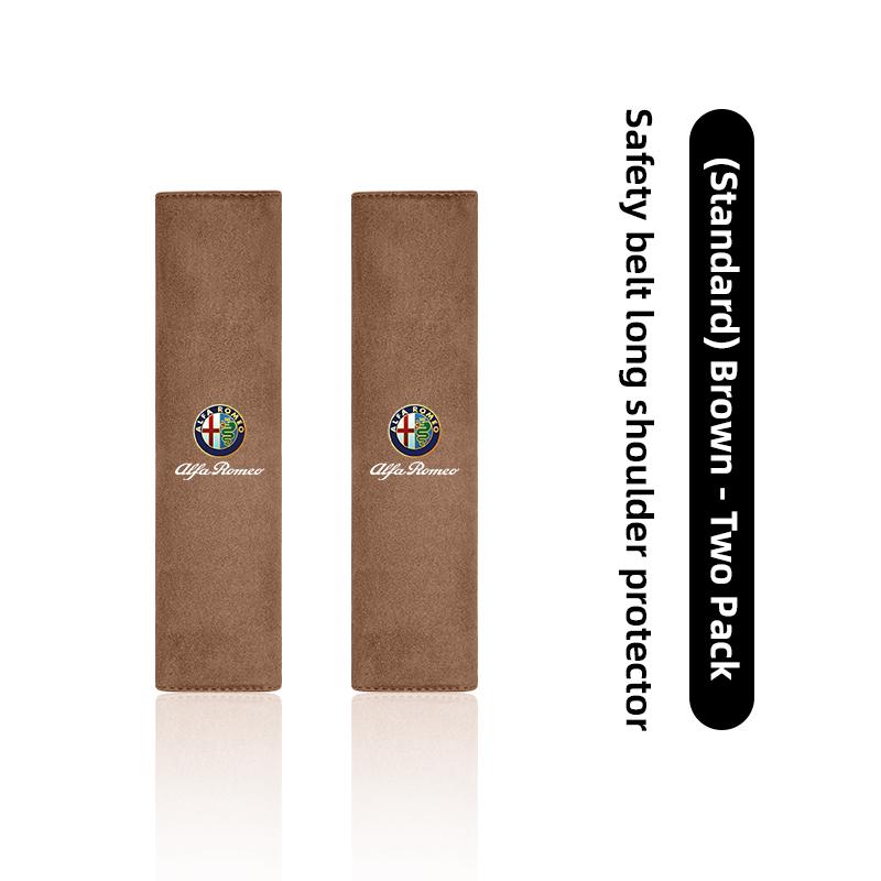 2026 Hot Sticker Suede Car Seat Belt Shoulder Cover Protection SeatBelt Pad Auto Interior For Alfa Romeo 4C 159 166 Giulia Giuli