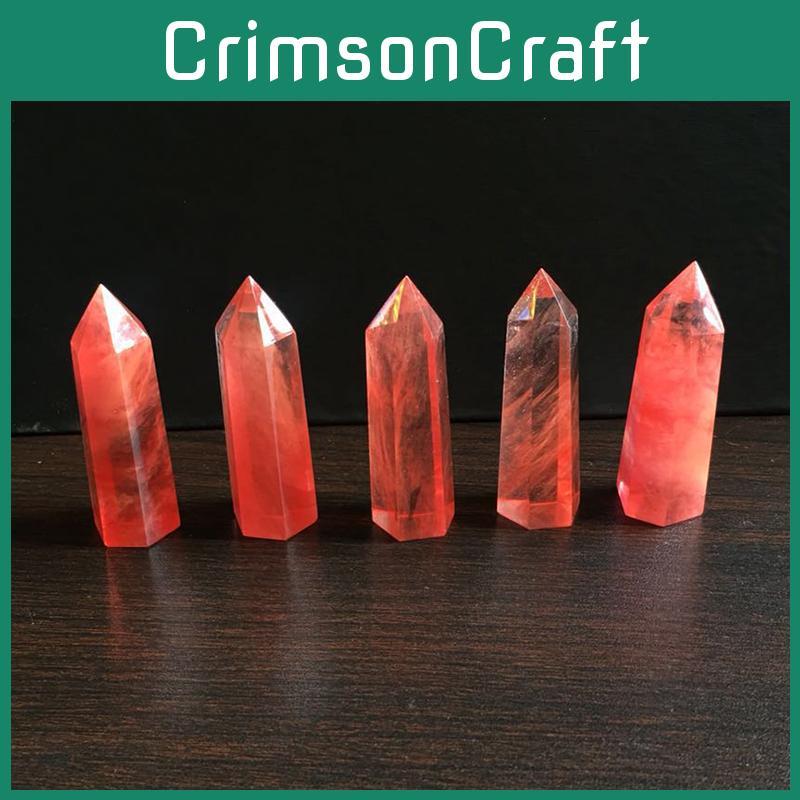 Unique Exquisite Red Quartz Crystal Single Terminated Wand For Spiritual Growth