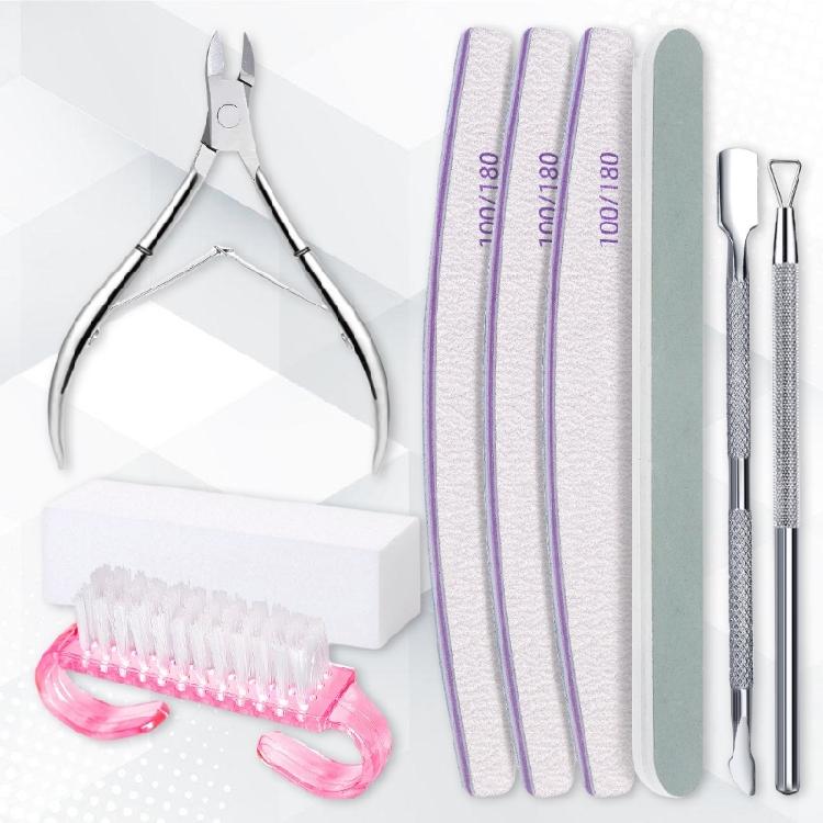 Essentielle 9-teilige Nagelfeilen- und Buffer-Nagelhautschieber-Kollektion für umfassende Maniküre- und Pediküre-Bedürfnisse