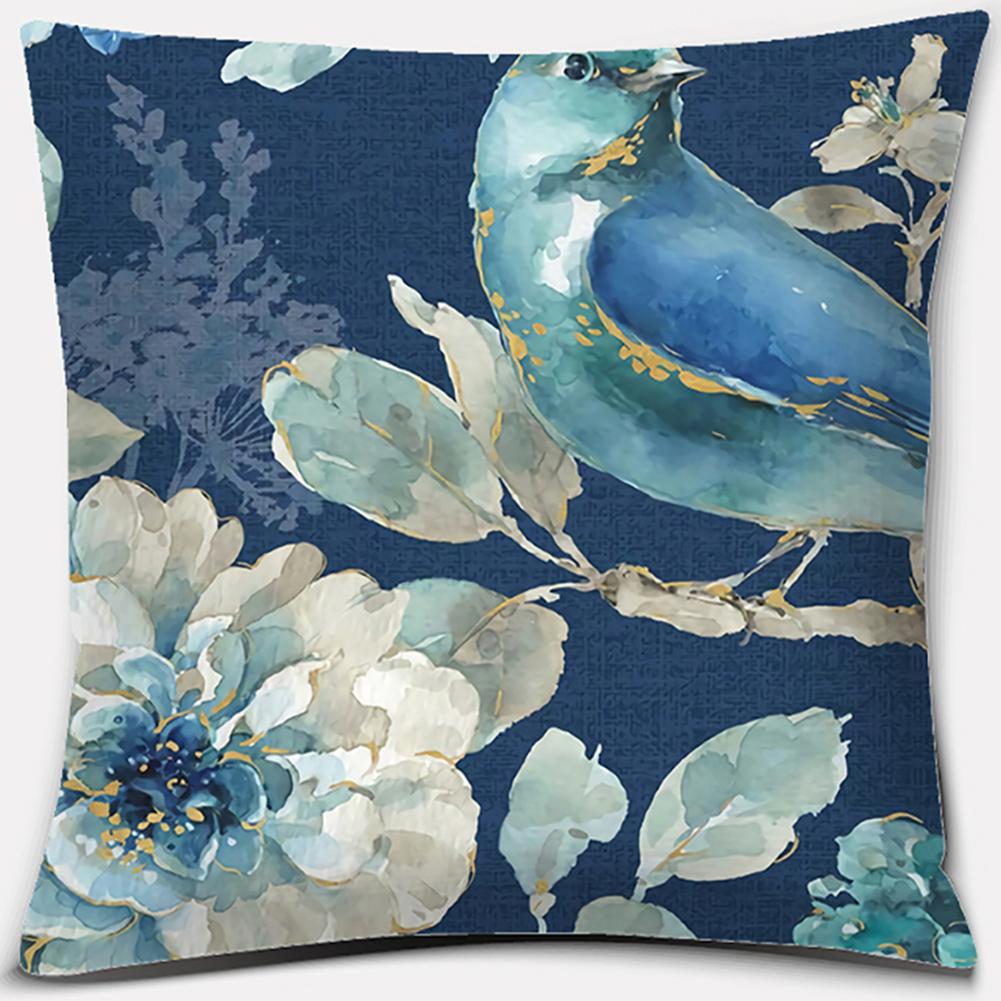

Наволочка с принтом цветов и птиц, квадратная наволочка, украшение для дома и офиса, наволочка, чехол для подушки 45x45cm