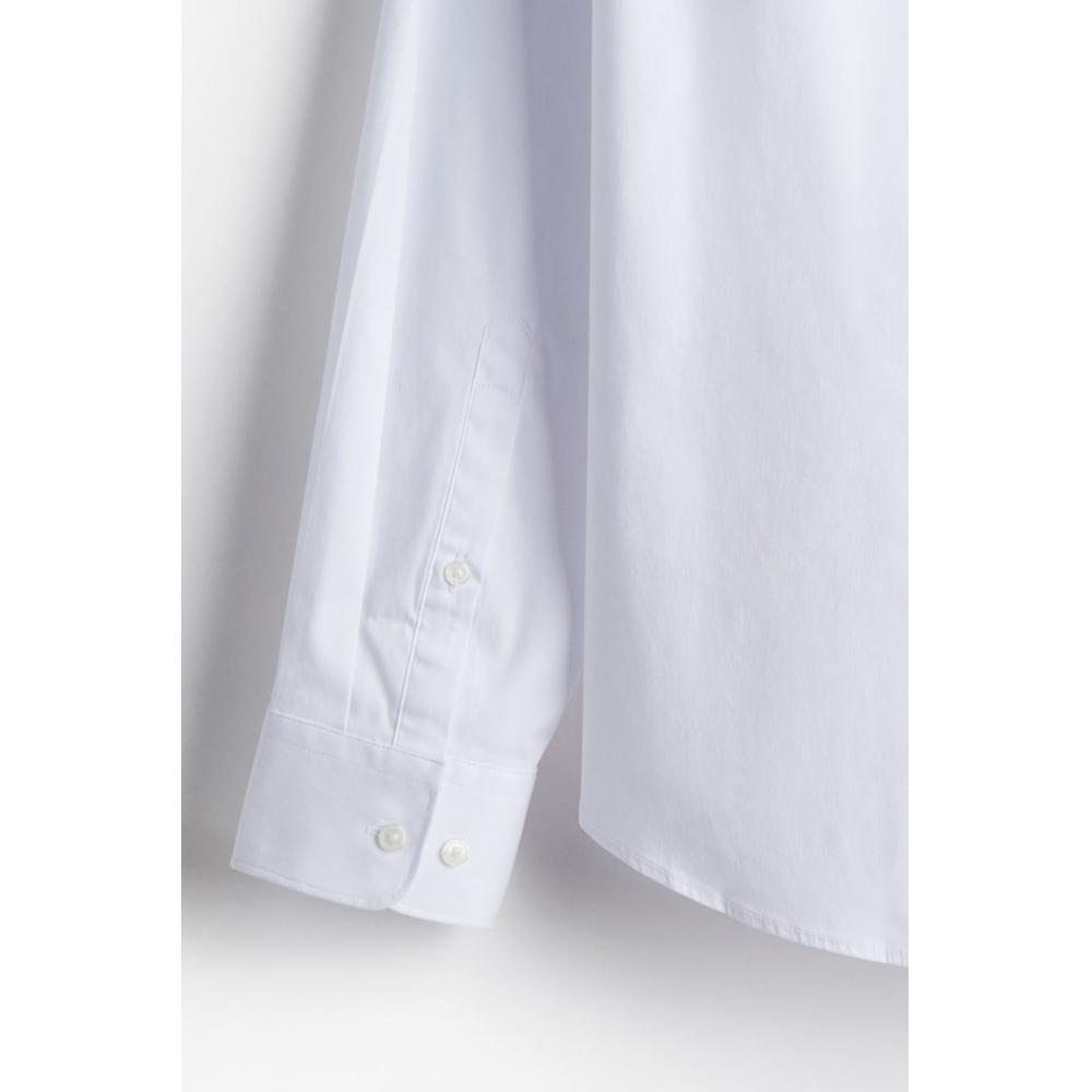 H M sliM Fit stretcH sHirt wHite