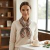 Elegant Silk Scarf Skin-Friendly Floral Neckerchief Fashion Square Headwrap  Travel