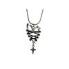 Edgy Necklace Black Rope Chain Gothic Heart Charm Pendant Neckwear Punk Jewelry Gift for Her
