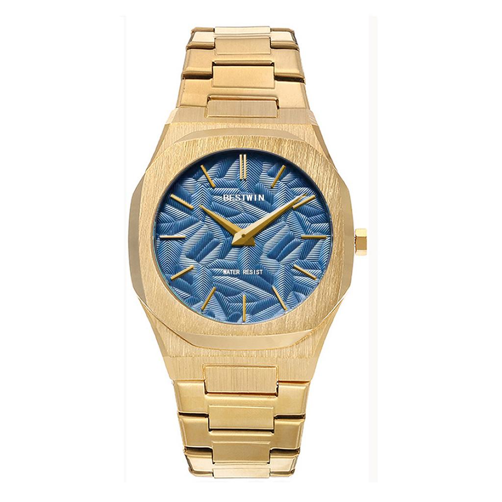 Men's Watch Embossed Leaf Characteristic Face Quartz Waterproof Watch