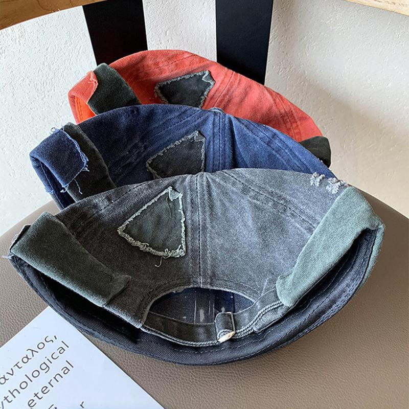 Brimless Vintage Holes Hat Landlord Style Street Urban Hop Hip Her Him For Women Men Cap Melon Dome Color Contrast Blocking Ricygvm Hats Unisex