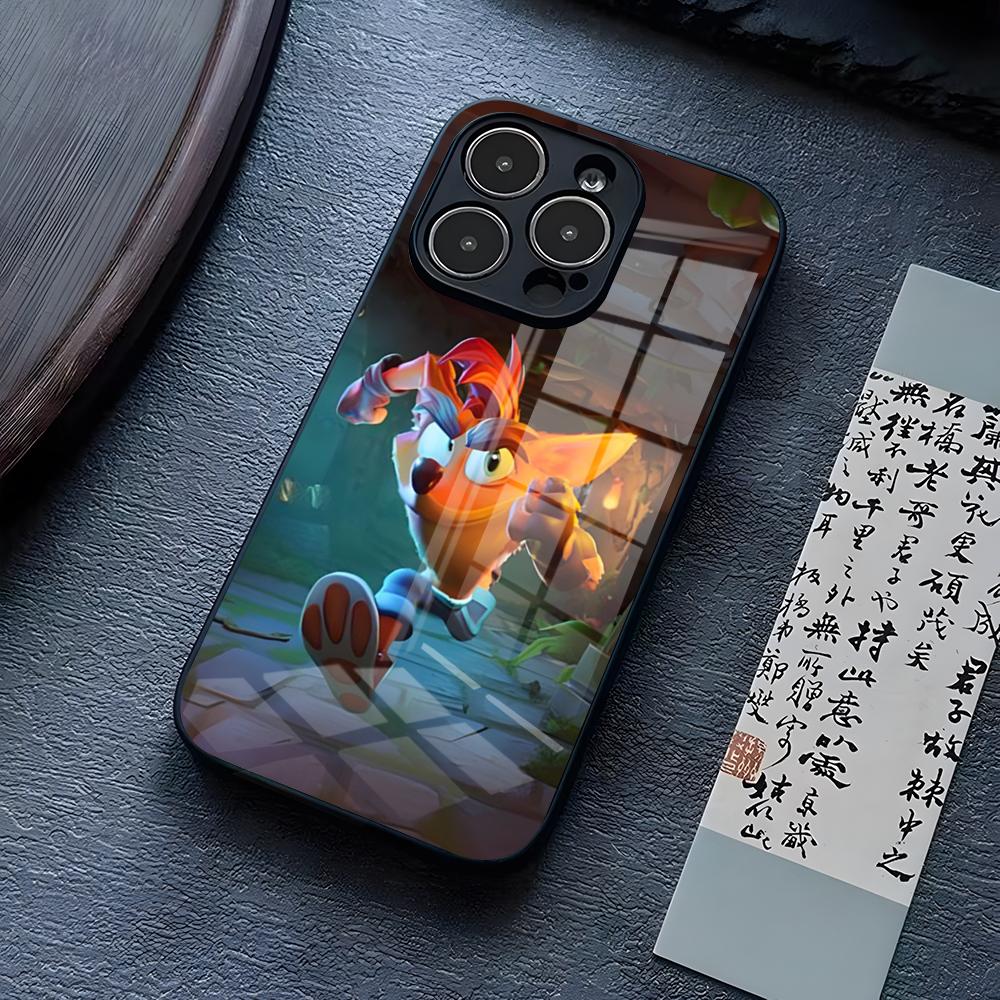 Prime Crash Bandicoot Phone Case For IPhone 13 Pro Max 14 16 Plus 12 Mini 11 15 X XR XS 8 7 Plus SE Tempered Glass Back Cover
