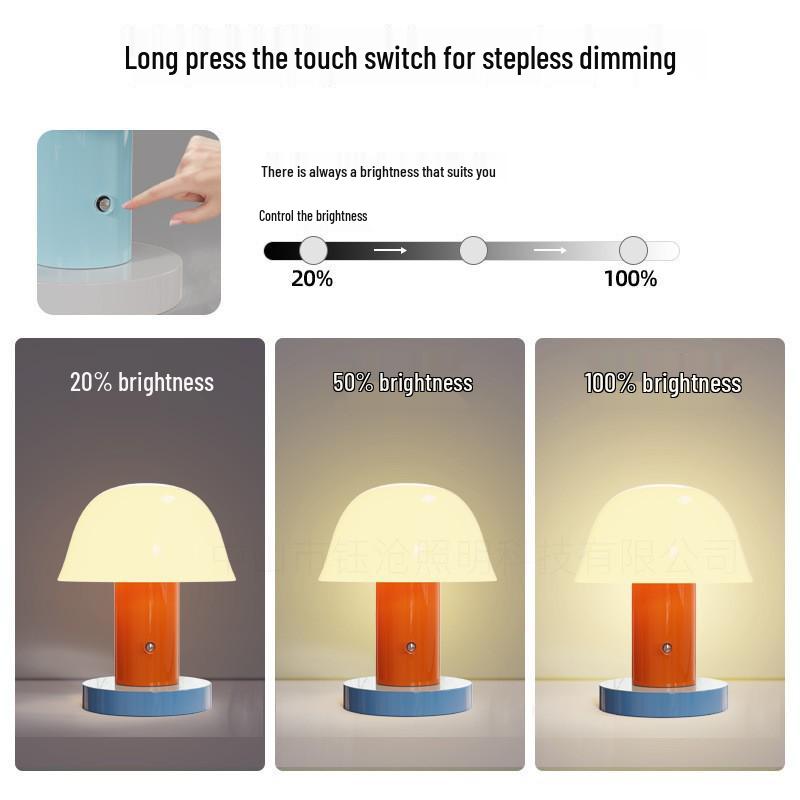 Denmark Setago Table Lamp: Touch-Dimming Portable Bedside Light, Nordic Retro Style