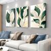 3-piece Modern Minimalist Style Green Plant Decoration Painting Nordic Style Home Living Room Entrance Wall Frameless Canvas Han
