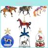 Cute Christmas Decoration Acrylic Flat Holiday Party Ornament Horse Hanging Pendant