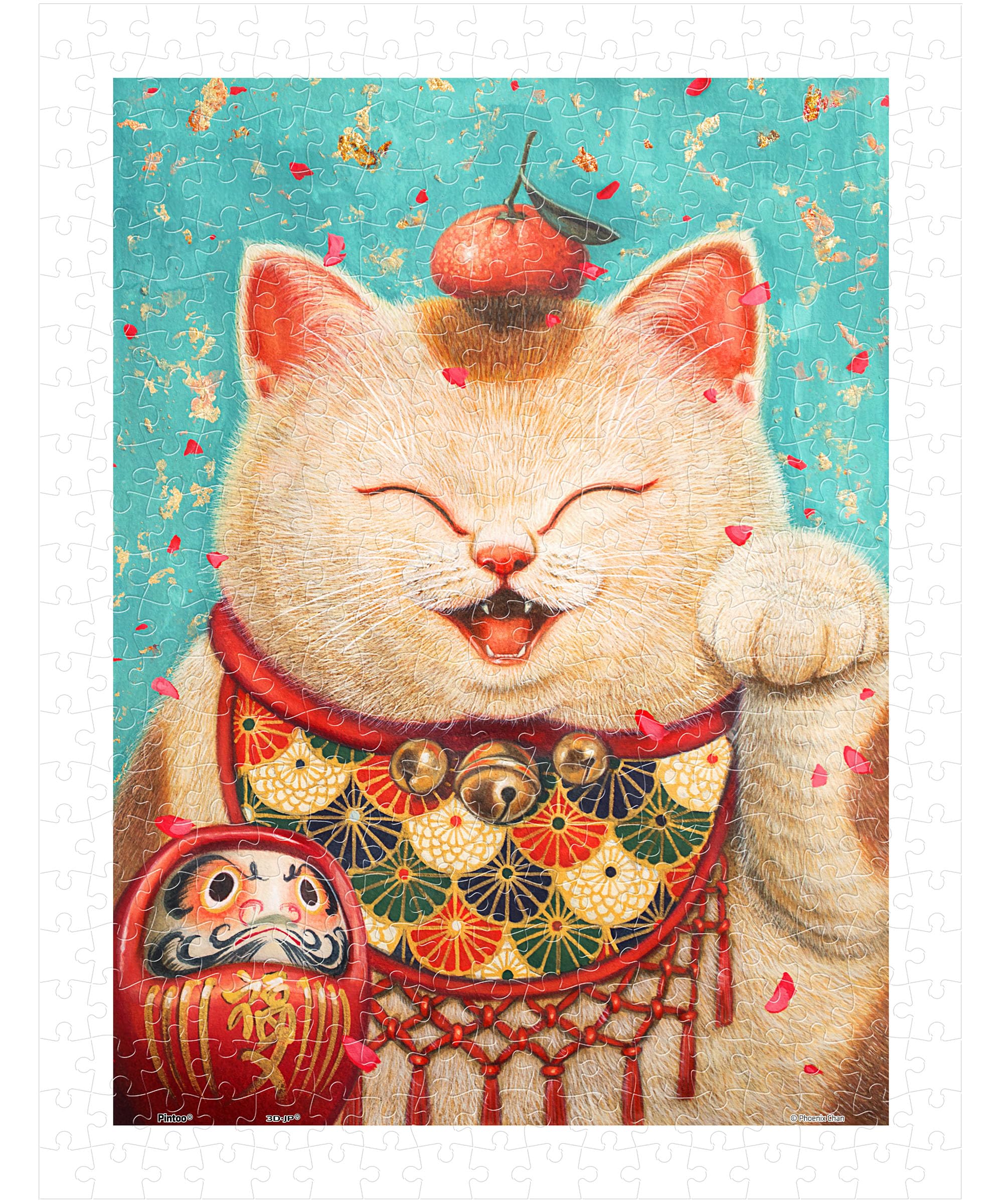 

Pinto 300-Piece Plastic Jigsaw Puzzle Phoenix Chan - Lucky Cat (24x31cm) for Adults, Difficult, No Broken Pieces, Clicks into Place [H2079]