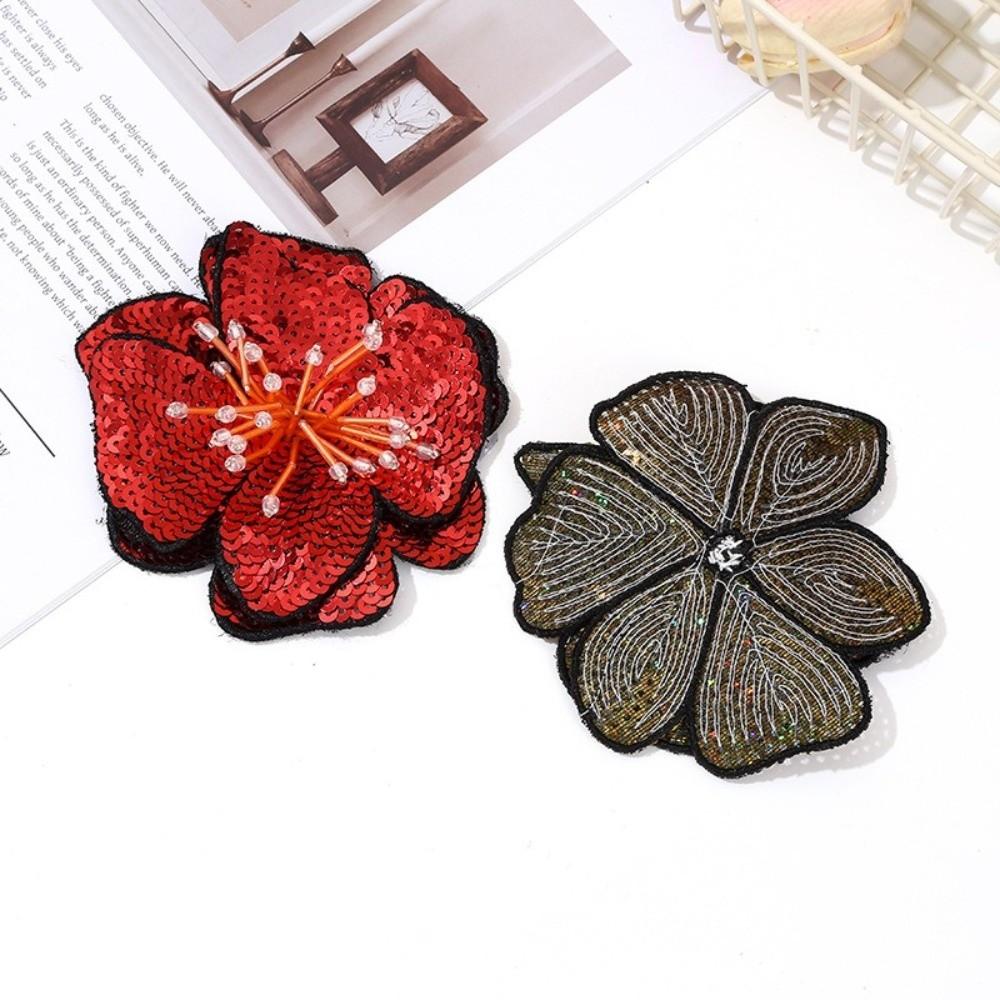 Colorful Sequins Sew On Patch Large Size Repair Hole Applique Flower Applique Auxiliary Material