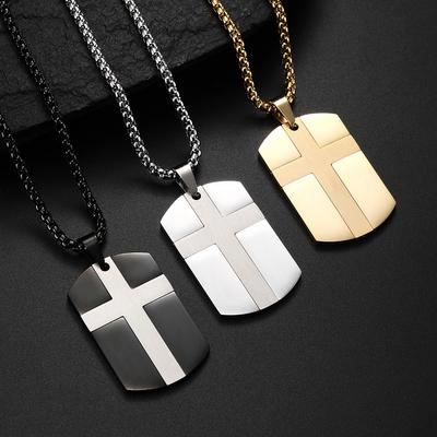 European and American Style Stainless Steel Cross Military Badge Enhanced Pendant Made of Titanium Steel