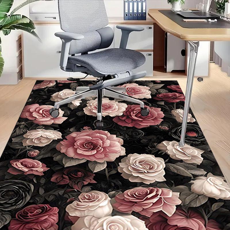 1PC Rose Floral Extra Large Non Slip Floor carpet, Office, family, Studio   Large Area Rug Indoor Rugs, Bold Statement Piece