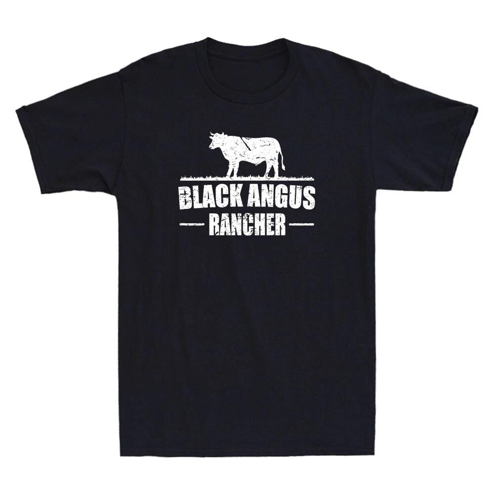 Black Angus Cow Rancher Funny Beef Cattle Meat Farmer Gift Vintage Men s T-Shirt L