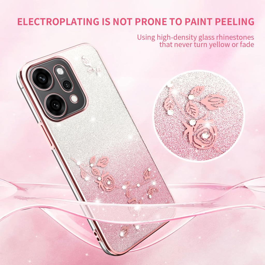 KADEM For Oppo Reno14 Pro 5G (Global) Case Flower TPU Flexible Gradient Phone Cover