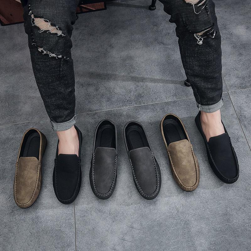 Flat Round Toe Man Casual Shoe Common Legitimate 2025 Trend New In Fashion Adults Comfortable Designer Leather Shoes for Men