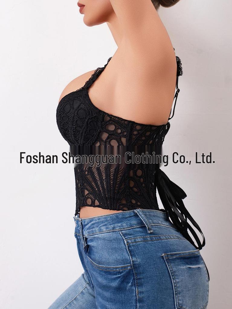 European-American Lace Corset Bodysuit