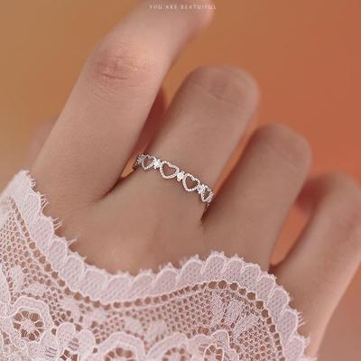 Exquisite 925 Silver-Plated Love Ring: Niche Design for Women, Light Luxury, Sweet Joint & Tail Style