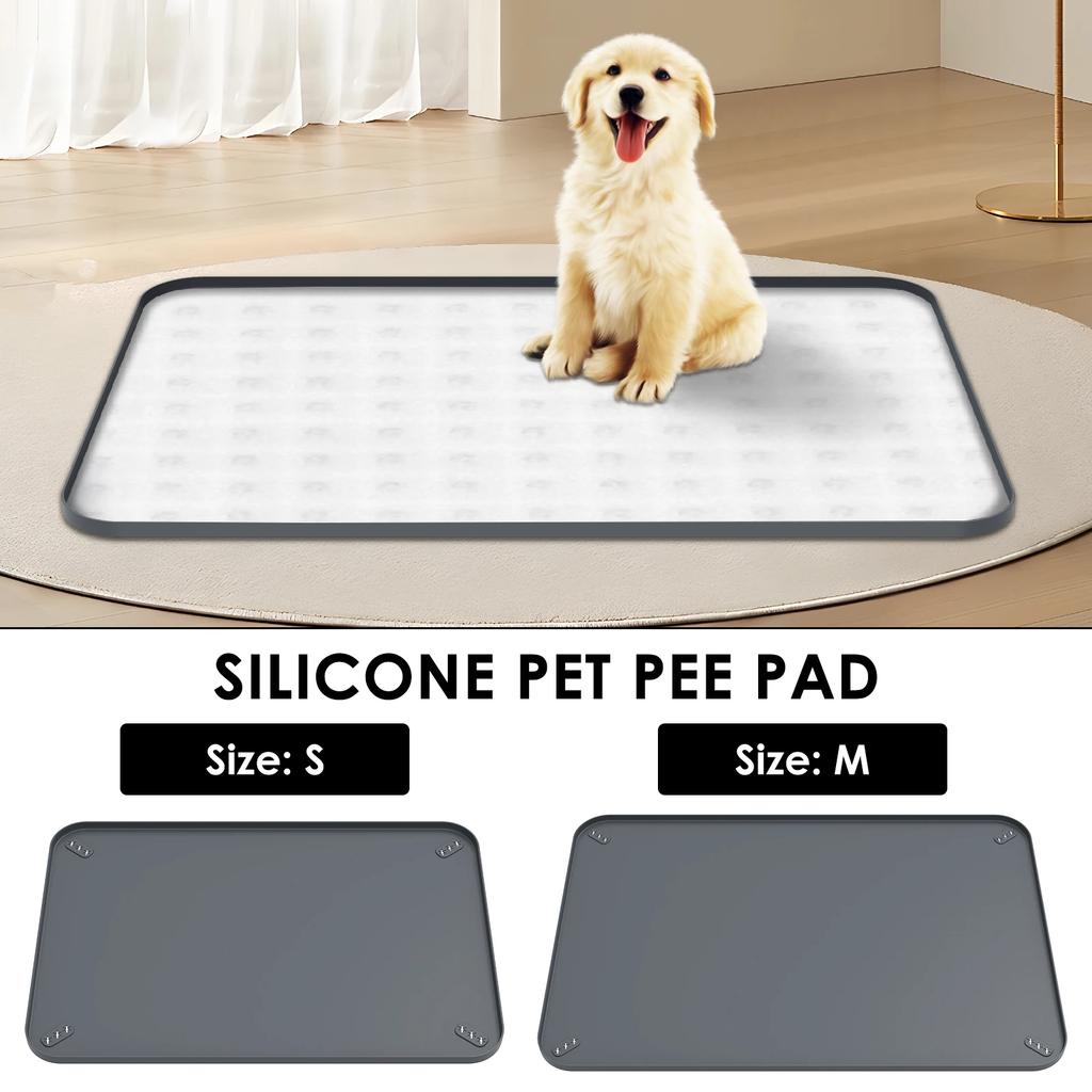 Dog Toilet Silicone Pee Pad Holder Foldable Leak Proof Foldable Puppy Potty Training Pad for Floor Protection Pet Supplies
