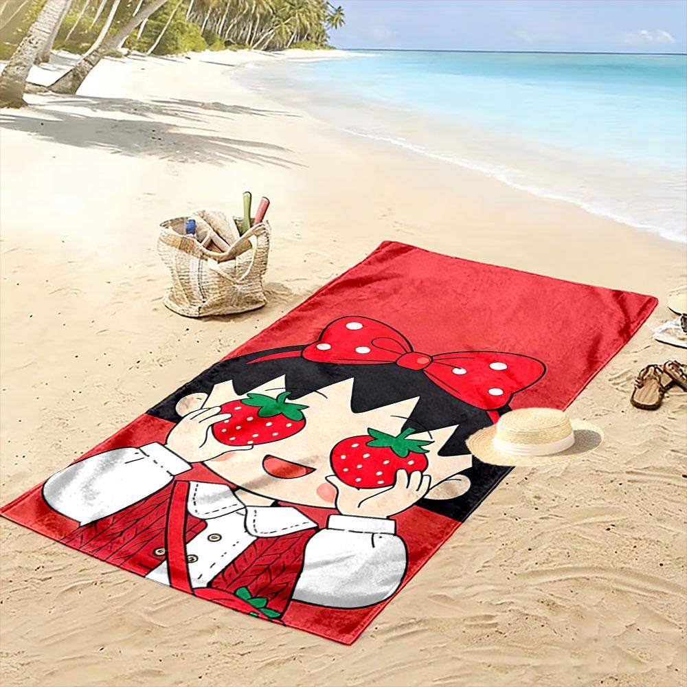 Erdbeer-Mädchen Cartoon Handtuch Ein Muss für den Strandurlaub