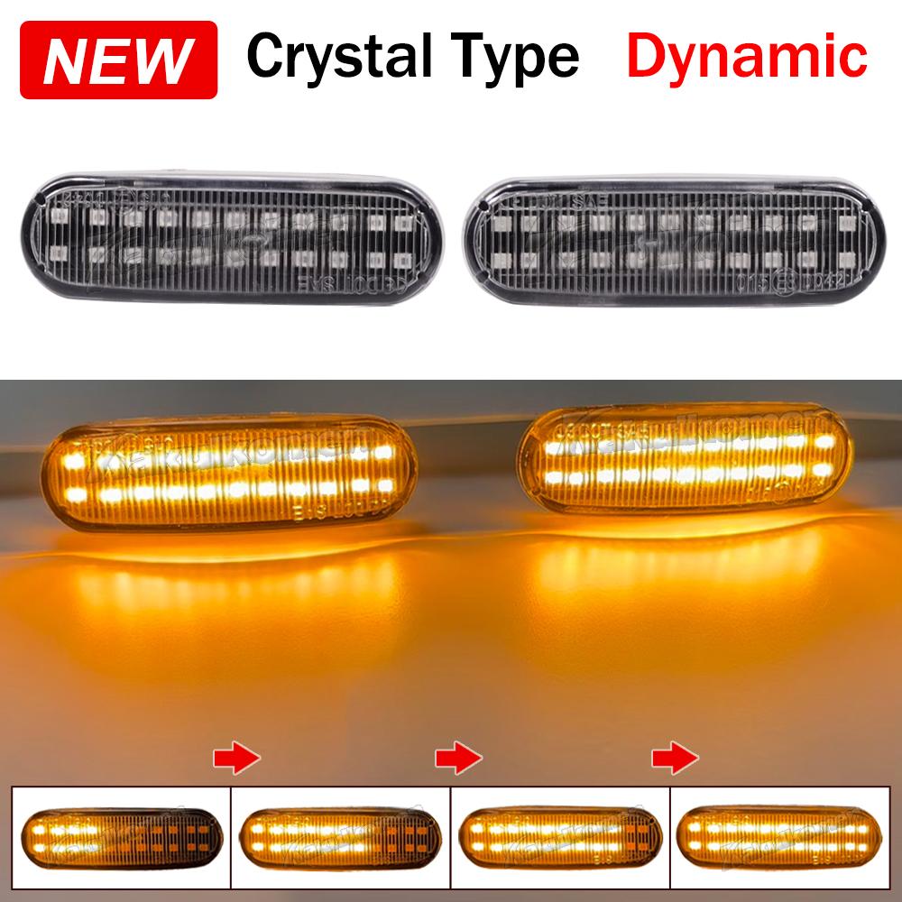 2Pcs For Fiat Panda 169 Grande Punto Inkl Evo Doblo Fiorino Linea Idea Dynamic LED Turn Signal Side Marker Light Repeater Lamp