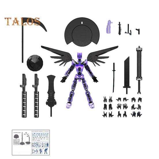 

Фигурка робота с аксессуарами, подвижные суставы, 3D-печатная модель робота, игрушка для снятия стресса, шарнирная фигурка-манекен, украшение для рабочего стола, орнамент фиолетовый