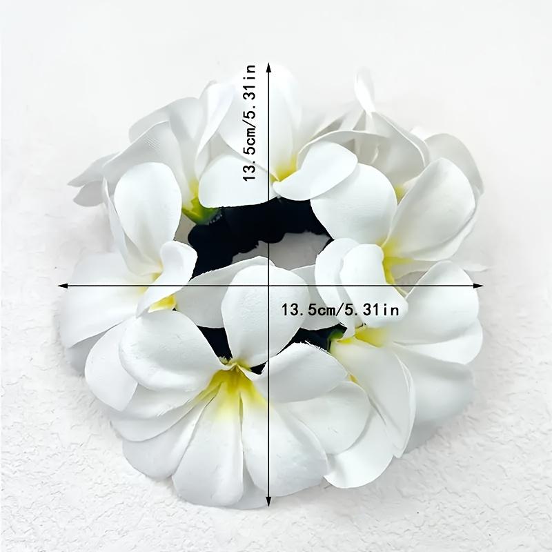 High Quality7pcs Set, Women'S Gradient Faux Flower Elastic Hair Ties, Spring And Summer Valentine'S Day Hair Accessories, Bohemian Sweet Beach Style.