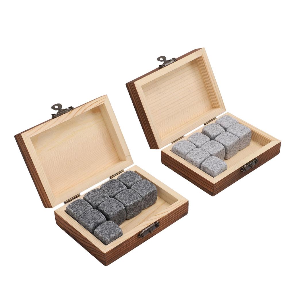Whiskey Stones Set Reusable Non Diluting Chilling Cooling Wine Beverage Whiskey Rocks Gift Box 2 Sets