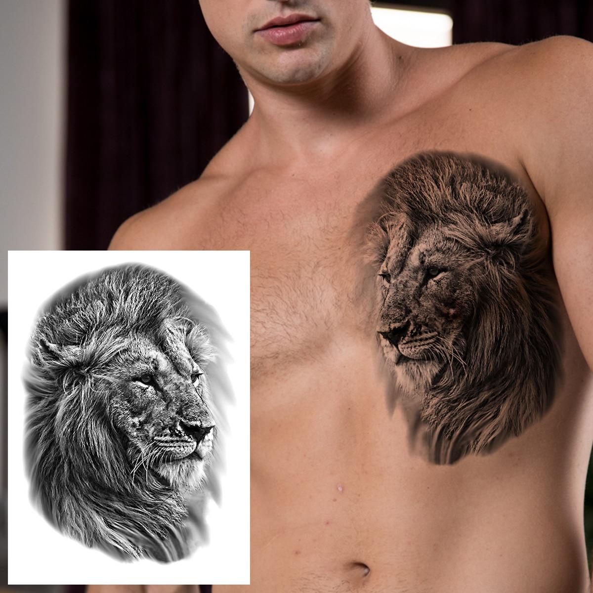 

Временная татуировка в виде совы, леса, для мужчин, женщин, детей, мальчиков, льва, поддельные татуировки монстра, наклейка, компас, черная переноса воды, татуировки, рука