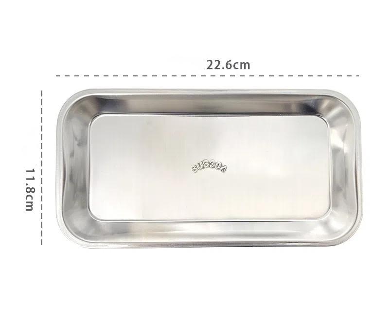 5pcs Dental Tray Stainless Steel Medical Surgical Tray For Instruments Metal Square Plate Dentistry Lab Tools Storage Box Dish