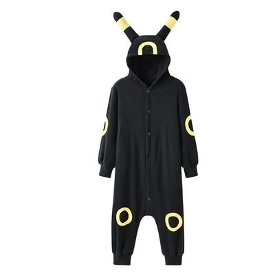 Umbreon Onesie für Kinder Schwarz Einteiler Pyjamas Kinder Kigurumi Halloween Cosplay Kostüm Party Geschenk