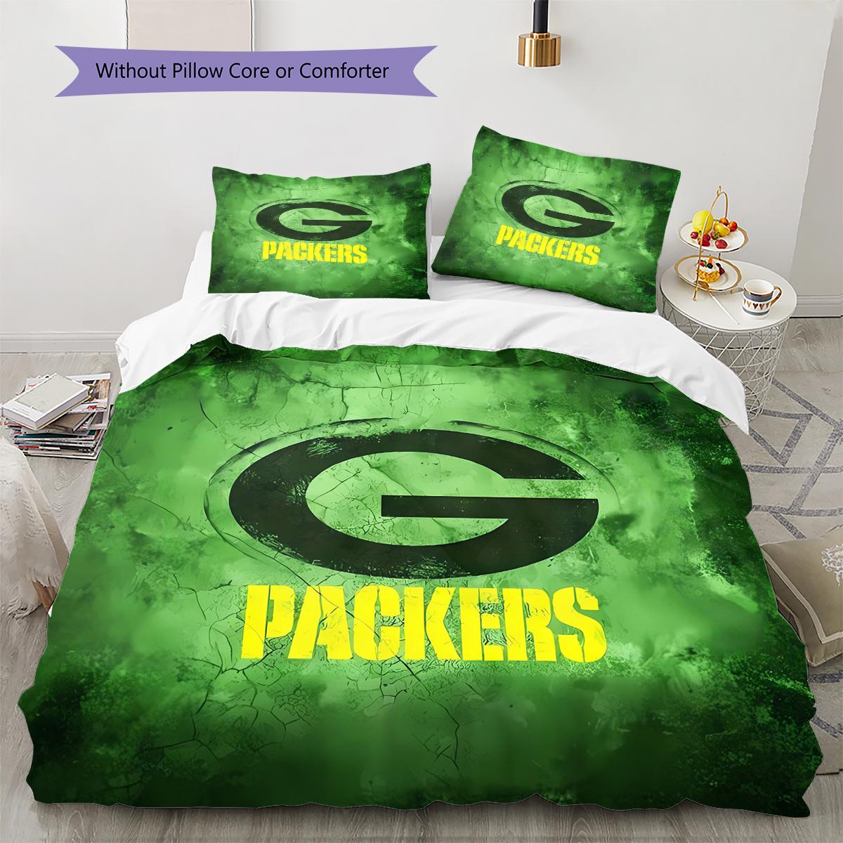 

Green Bay Packers Pattern Bedding Quilt Set Quilt Cover Pillowcase Home Decoration Gift (1 * duvet cover + 2 * pillowcase, without core) 135x200cm