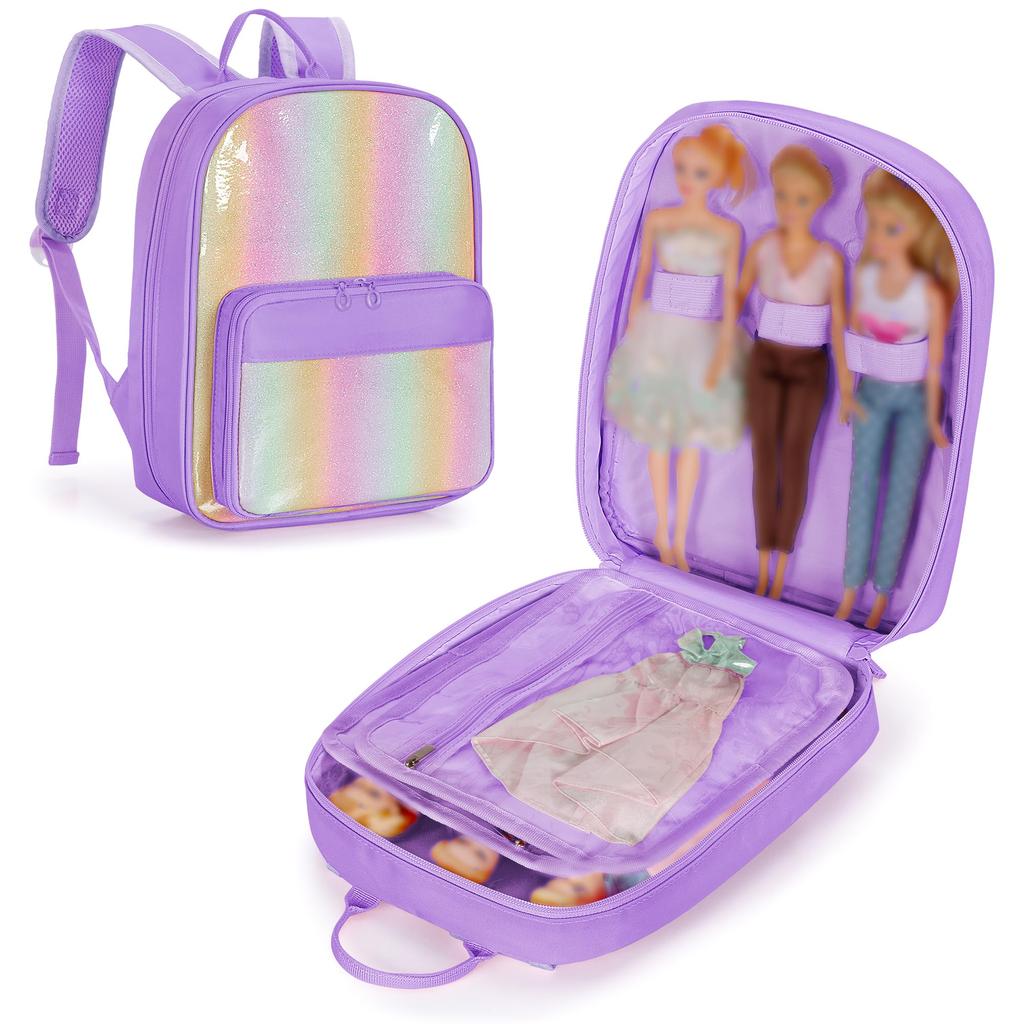 LoDrid Barbie Storage Bag - Perfect for 12-inch Barbie dolls. Barbie bag, doll storage bag, doll backpack, convenient for carrying.