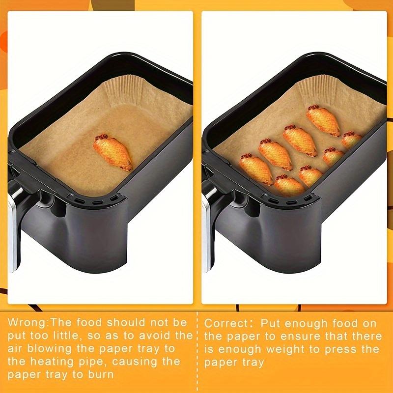 Balení 50 ks, jednorázová papírová vložka vzduchové fritézy obdélník 8,6 x 5,5" pro vzduchovou fritézu 8 kusů a více