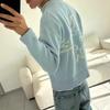 DRIPX Uomo Nuova Moda High Street Casual Streetwear Y2K Retro Maglione a Maniche Lunghe Pullover con Motivo a Logo M Firmato Top Lavorato a Maglia Boxy