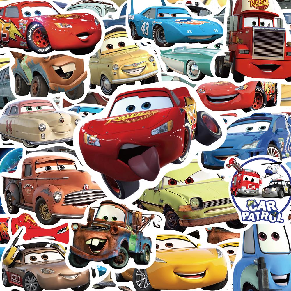 10/30/50pcs Funny Cartoon Cars Stickers Cute Lightning McQueen Anime Decals Luggage Notebook Phone Graffiti Sticker Pack