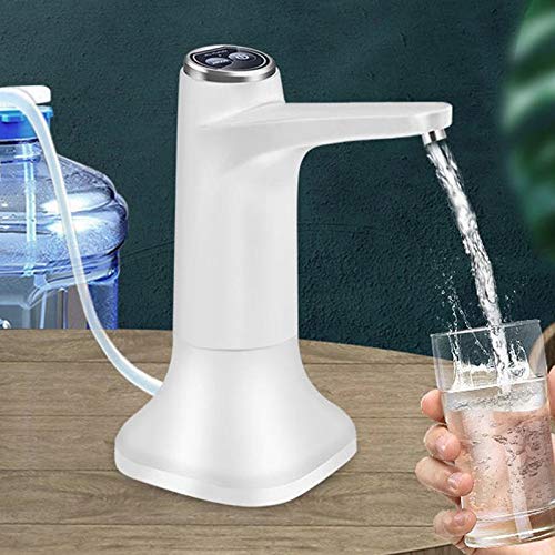 Electric Water Pump with Base USB‑Rechargeable Automatic Water Dispenser Portable Home Kitchen and Office Water Fetcher Black
