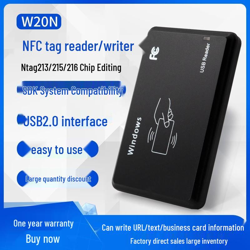 Portable RFID NFC Card Reader/Writer with USB Interface for Smart and ID Cards