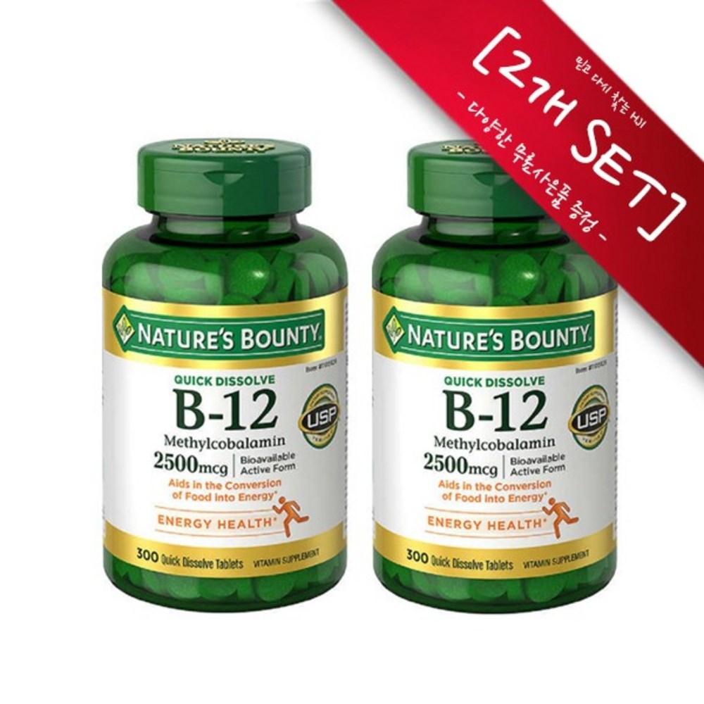 Bounty Nature's Fast-Absorbing Vitamin B-12 2500 mcg 300 Tablets 2 Bottles Tablets/Capsules Unisex 2 pcs
