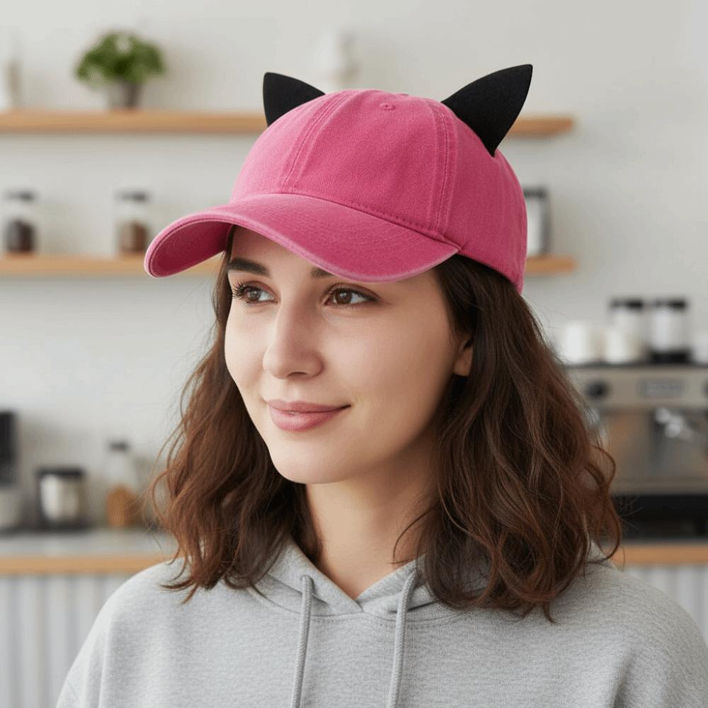 Fashion Cute Ear Cat Ears Caps Breathable Unisex Visor Cap Sun Hat Men